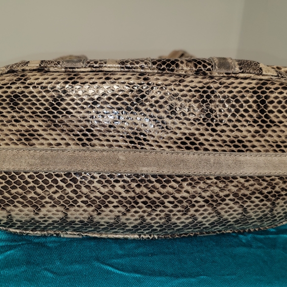 Jimmy Choo Taupe Snakeskin-Print Shoulder Bag - Picture 10 of 11